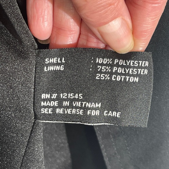 London Fog Black Snap-Front Mid Length Classic Raincoat Pockets Size - Picture 9 of 9